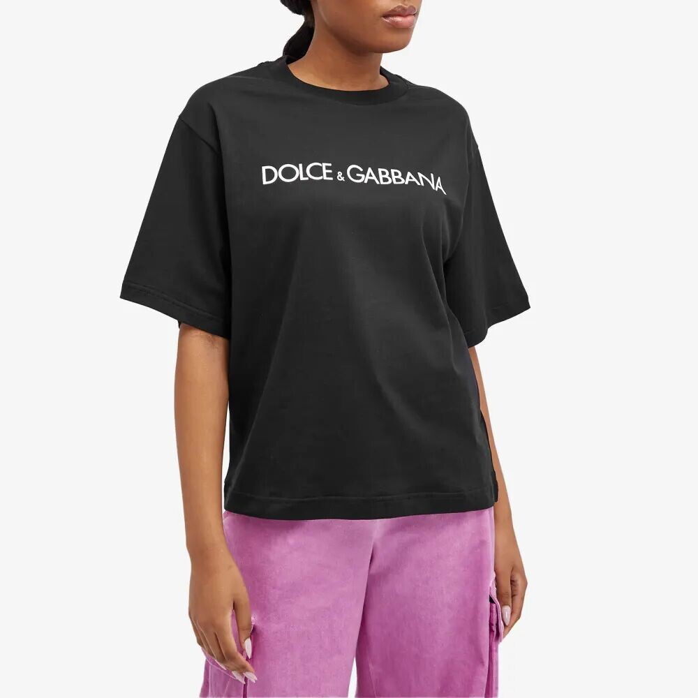 

Dolce & Gabbana Футболка с большим логотипом, черный