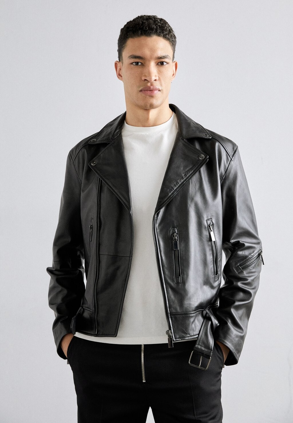 

Кожаная куртка PERICO JACKET STUDIO ID, цвет black napa