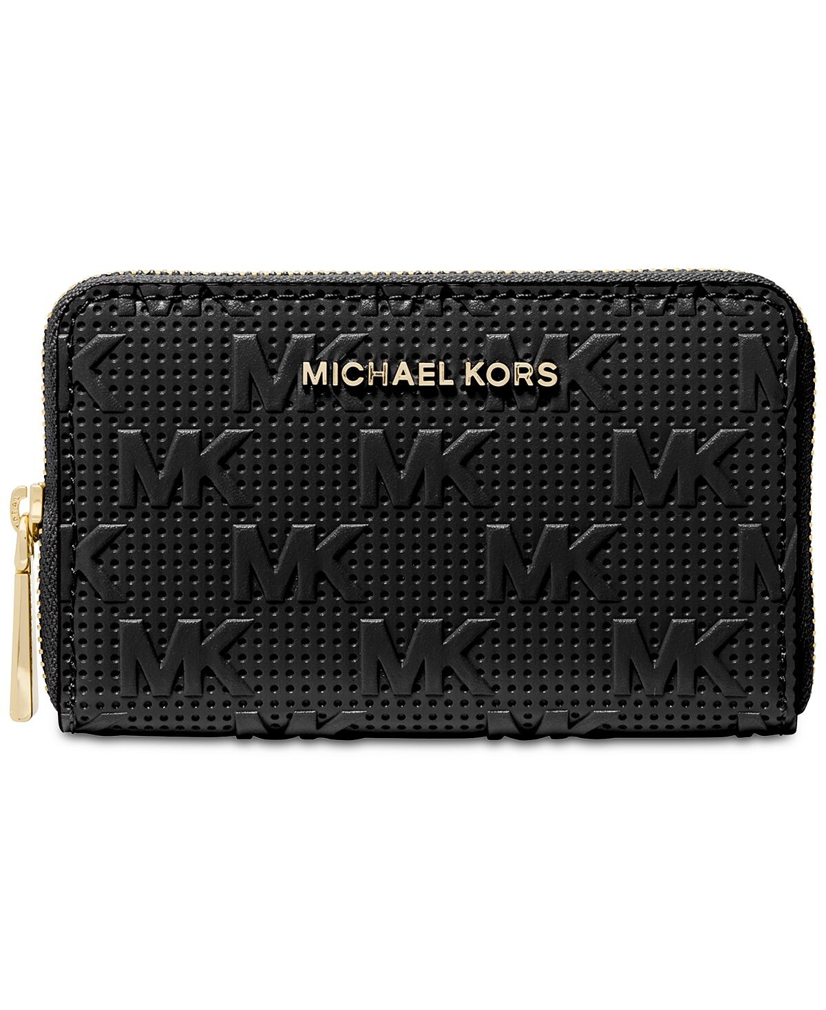 

Маленькая визитница signature jet с застежкой-молнией Michael Kors, черный