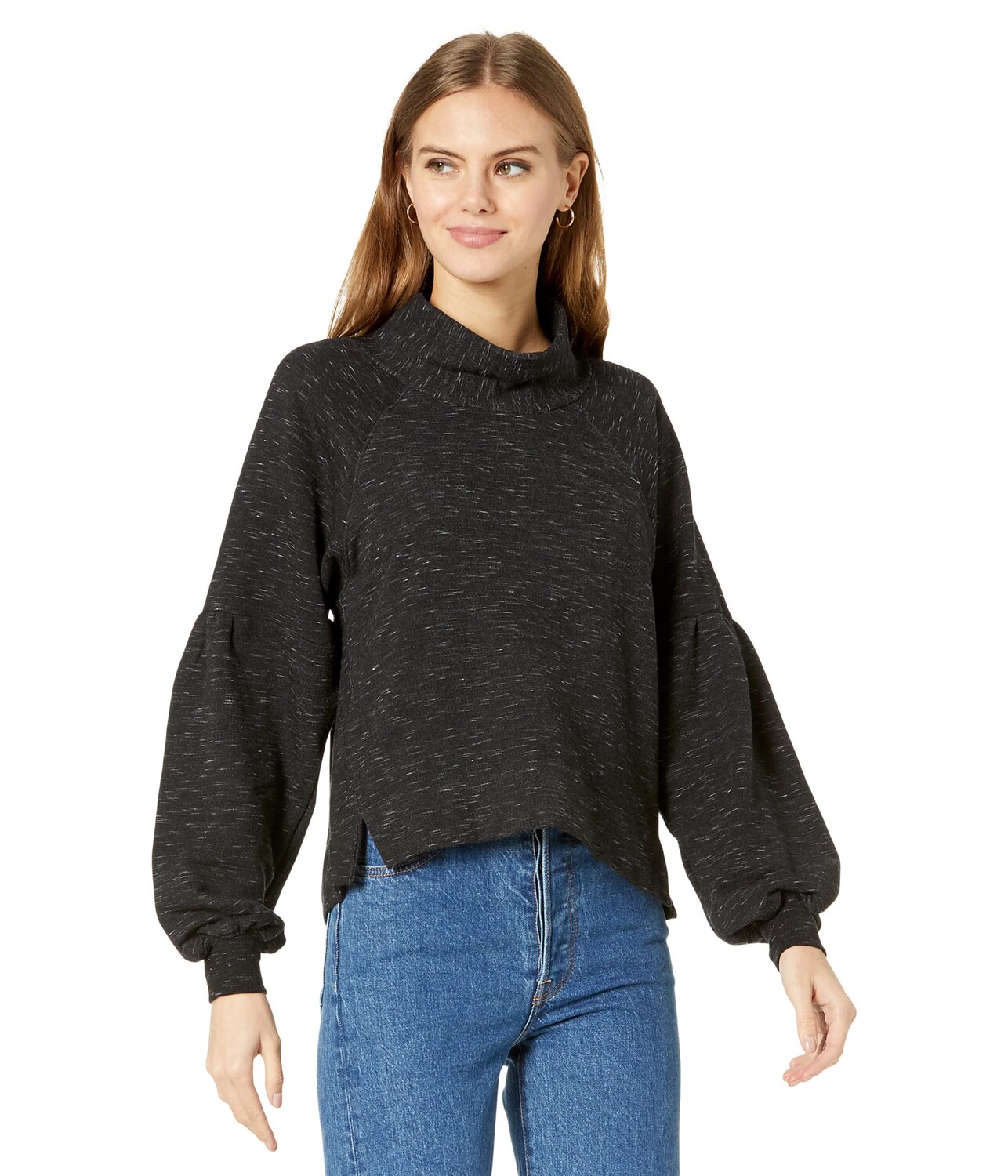 

Пуловер Splendid, Space Dye Cowl Neck Pullover Sweatshirt in Eco Fleece