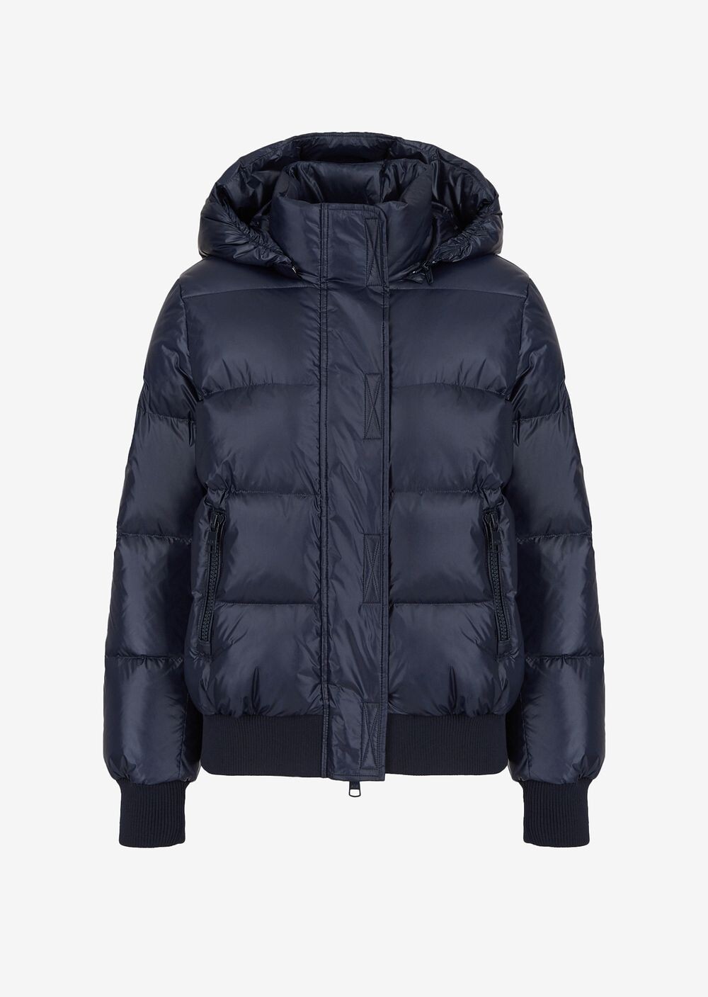 

Пуховик с логотипом Icon Armani Exchange, синий