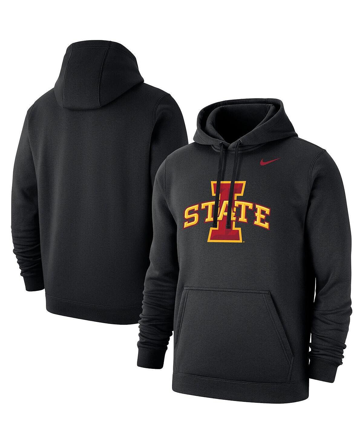 

Мужская черная толстовка с капюшоном iowa state cyclones logo club Nike, черный