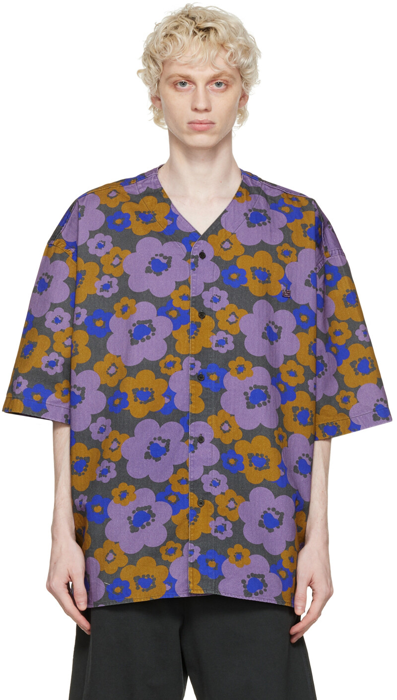 

Пурпурная рубашка с цветочным принтом Acne Studios