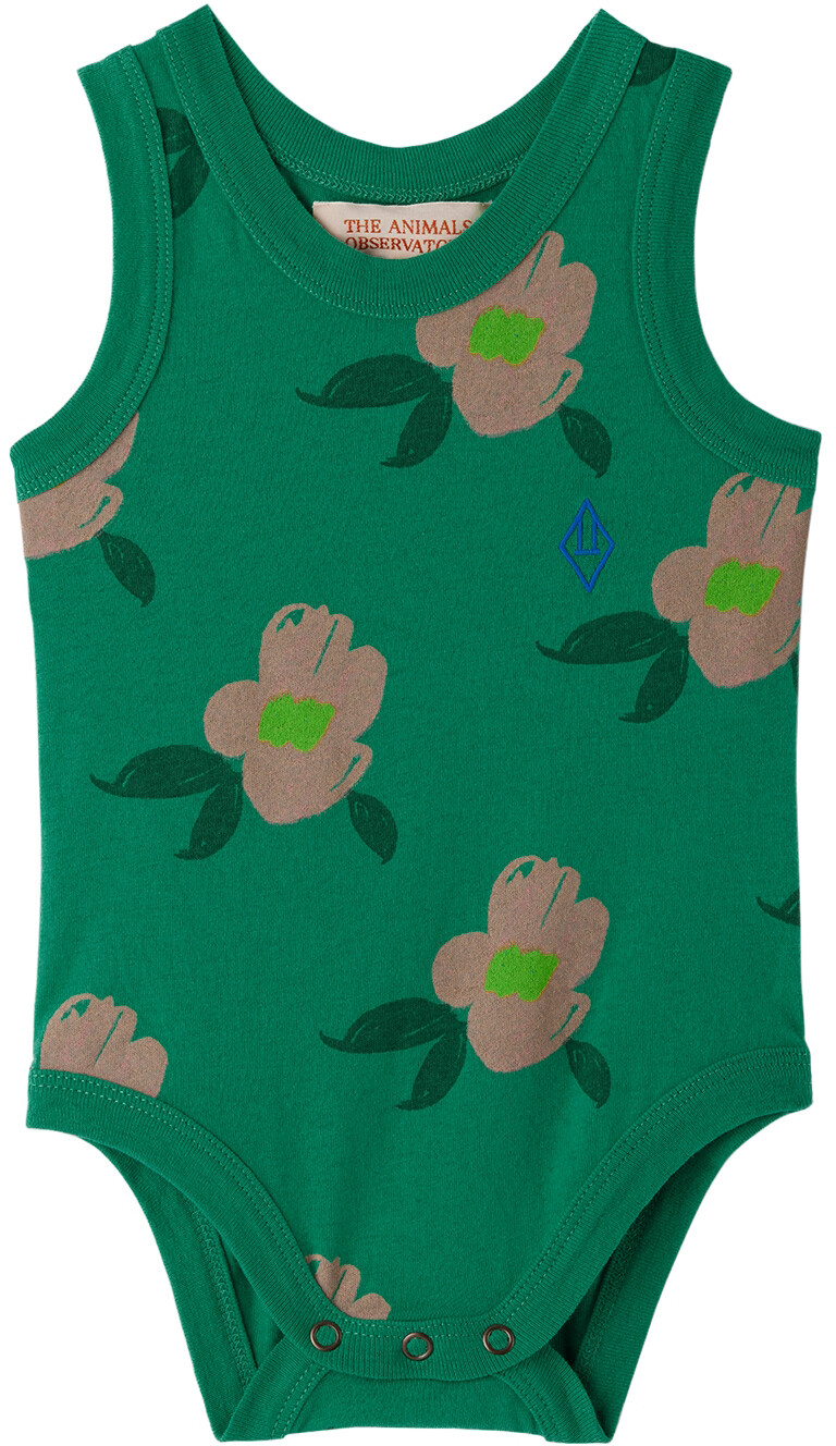 

Боди Baby Green Flowers с изображением черепахи The Animals Observatory
