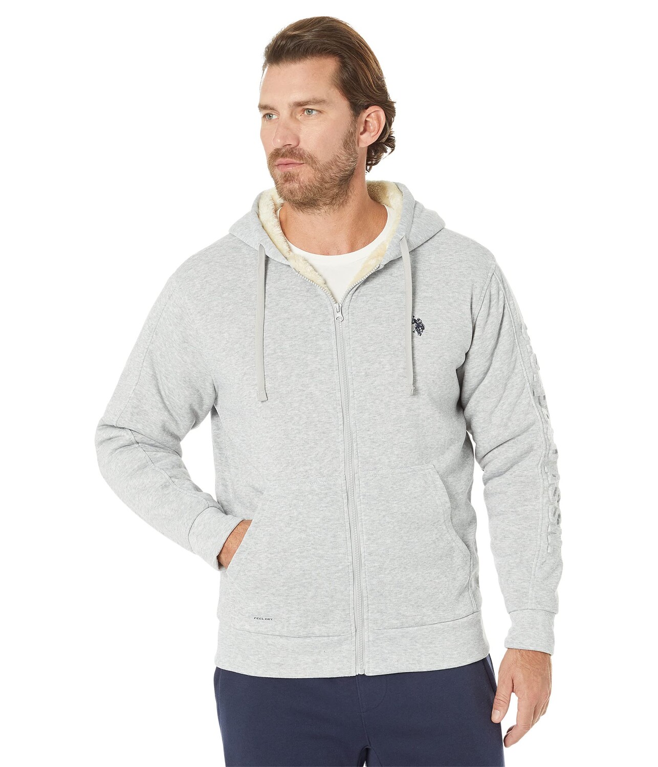 

Худи U.S. POLO ASSN., Embossed Wordmark Hoodie, Серый