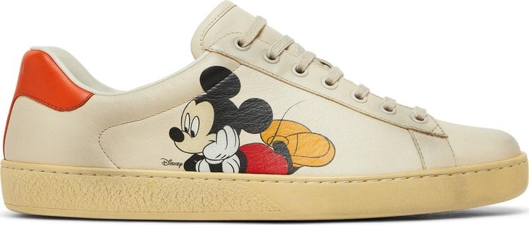 Кроссовки Disney x Gucci Ace Low Mickey Mouse - Ivory, белый - фото