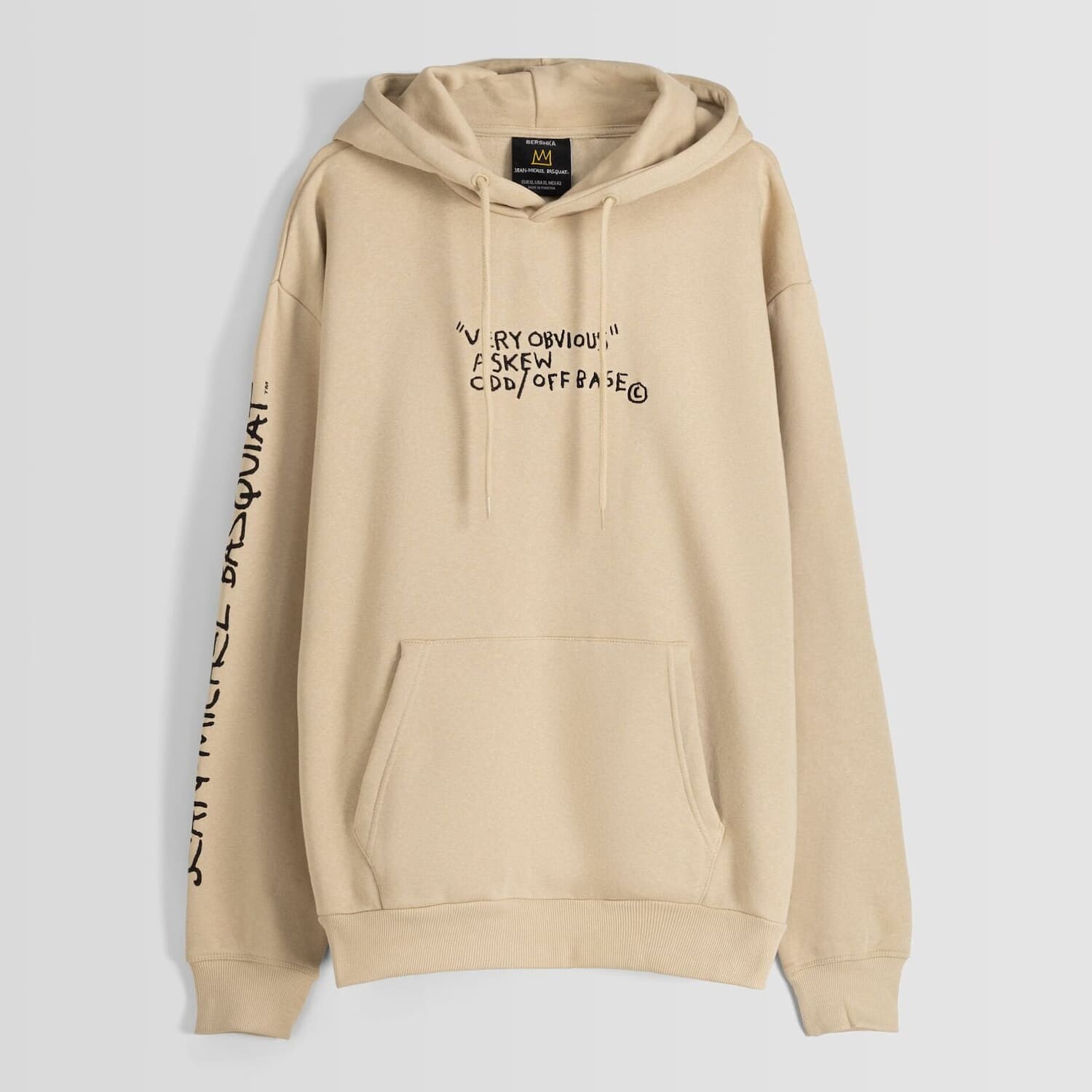 

Худи Bershka Jean-Michel Basquiat Print, бежевый