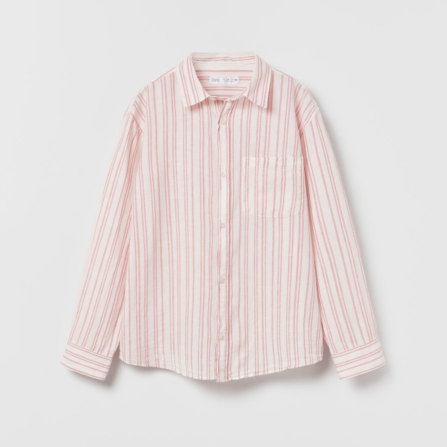 

Рубашка ZARA В Полоску, розовый/белый