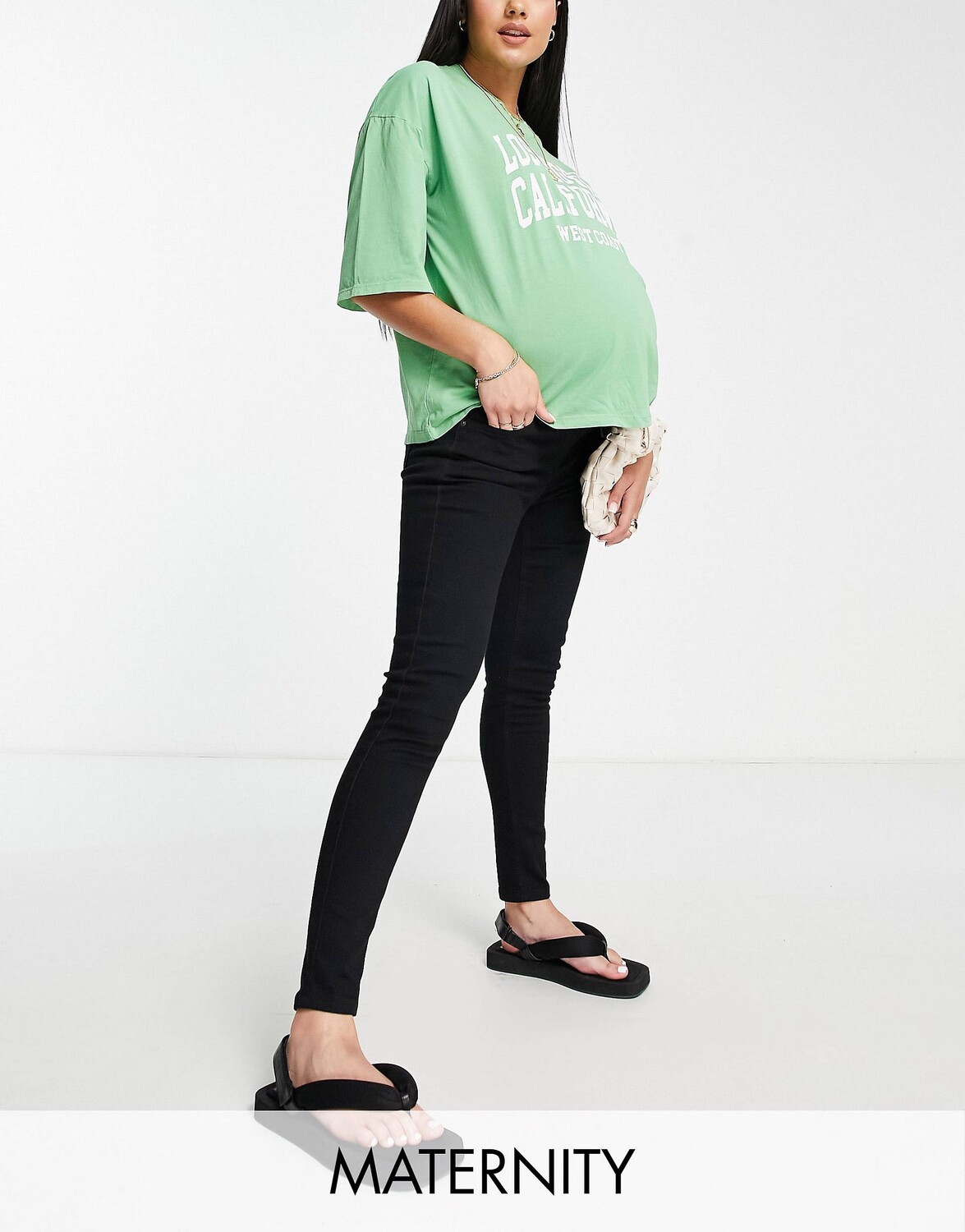 

Черные джинсы Jamie Under Bump для беременных Topshop