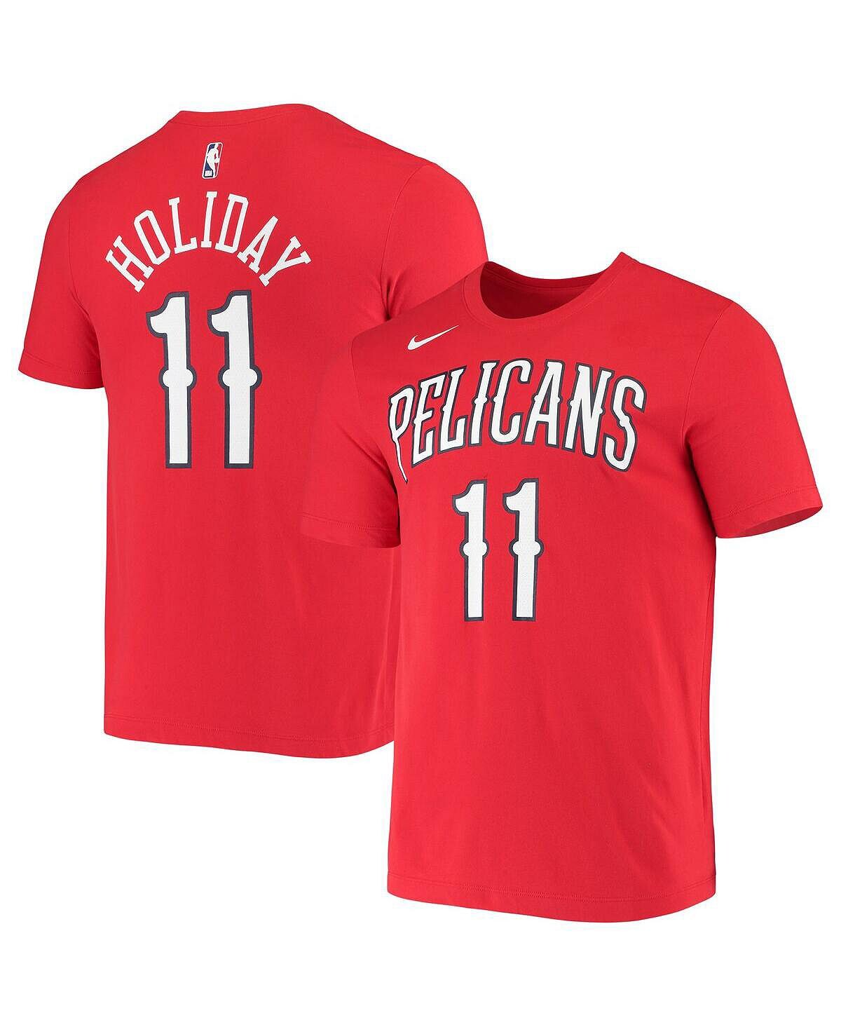 

Мужская футболка jrue holiday red new orleans pelicans name and number performance Nike, красный