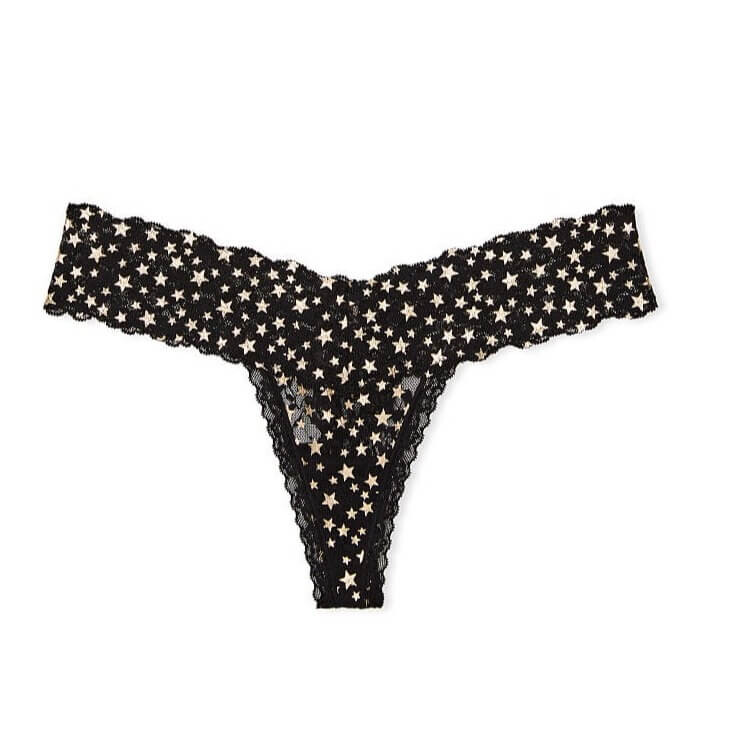 

Кружевные трусики-стринги Victoria's Secret The Lacie Posey, черный/бежевый