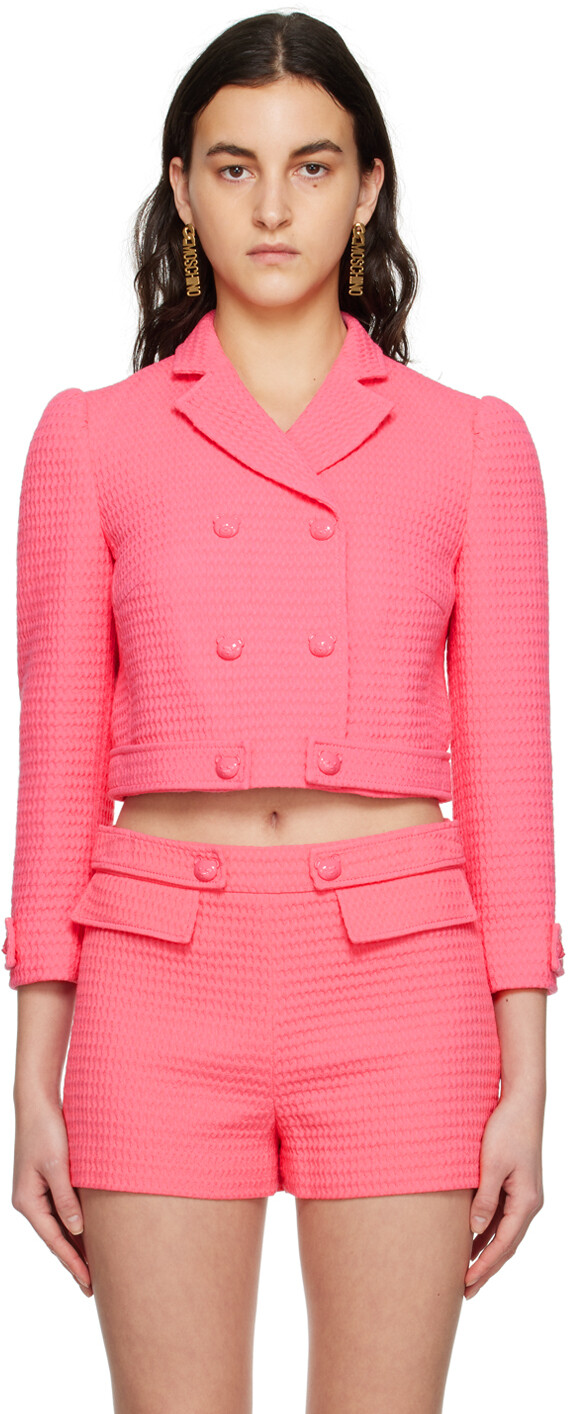 

Розовый плюшевый жакет Moschino