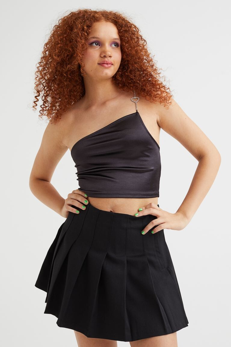 

Топ на одно плечо H&M, черный