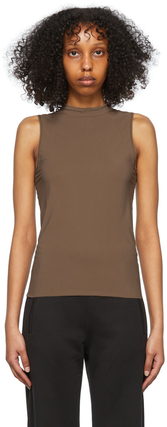 

Коричневый нейлоновый спортивный топ Filippa K