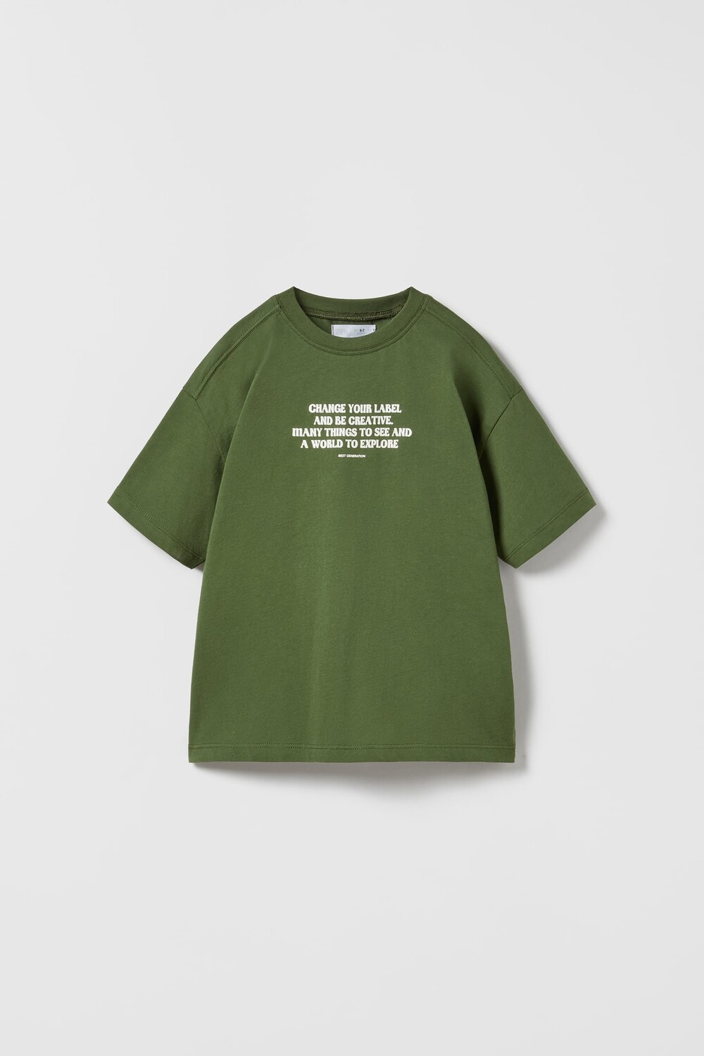

Футболка с слоганом ZARA, зеленый