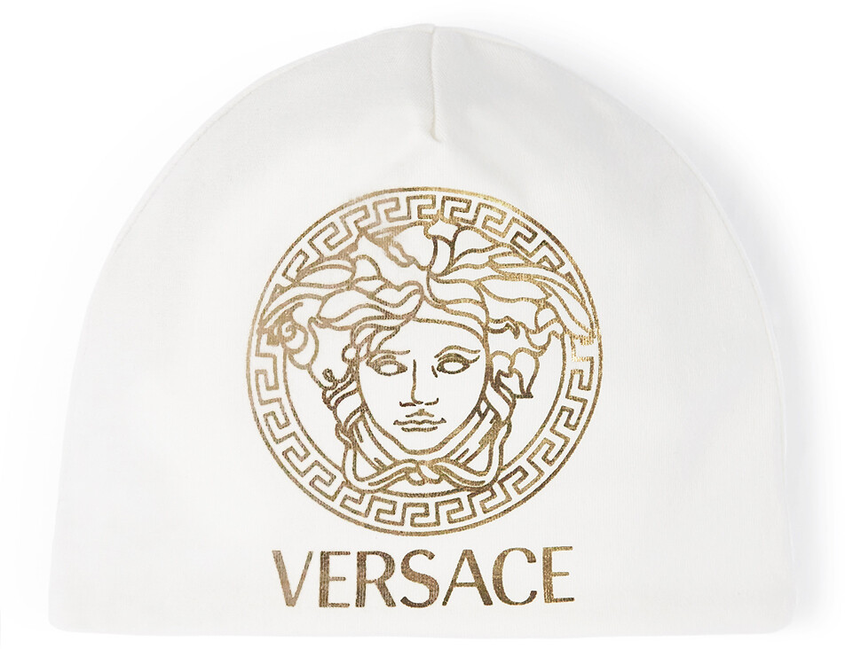 

Белая шапка с медузой для малышей Versace