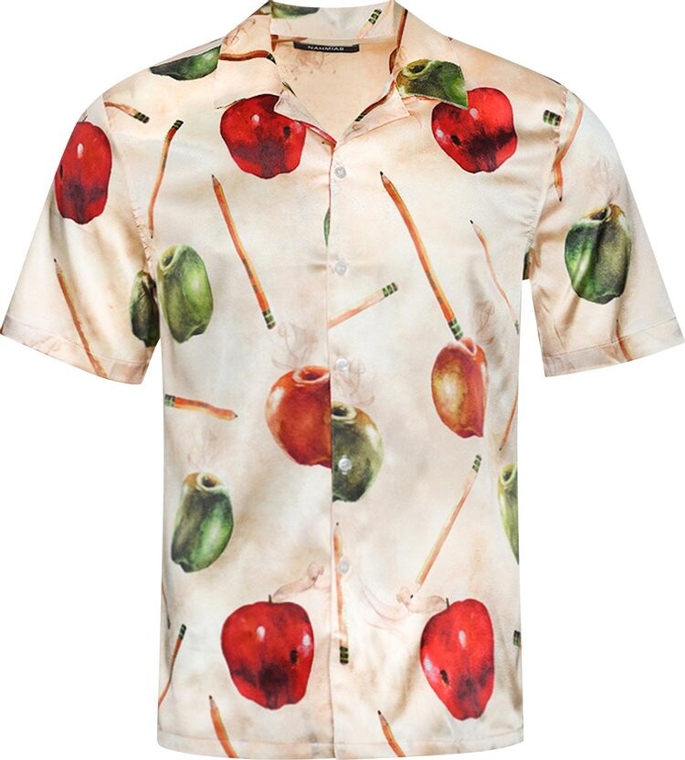 

Футболка Nahmias Apple Silk Short-Sleeve Button Down 'Sand', загар