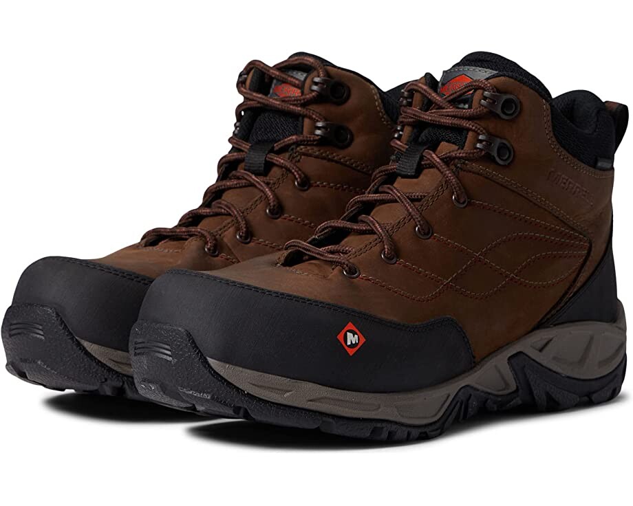 

Ботинки Siren Leather Mid Waterproof Alloy Toe Merrell Work, бракен