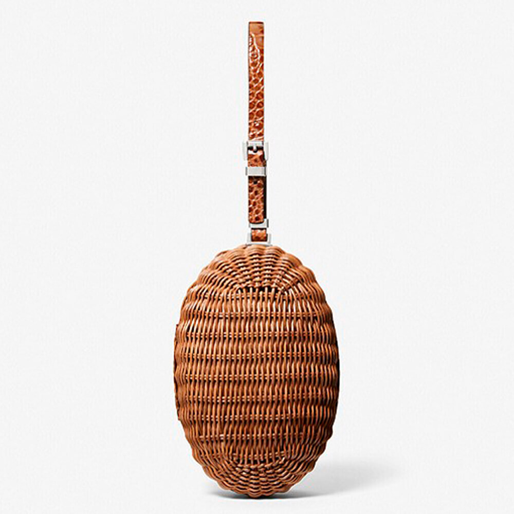 Сумка Michael Kors Gramercy Rattan and Crocodile Embossed Leather, коричневый