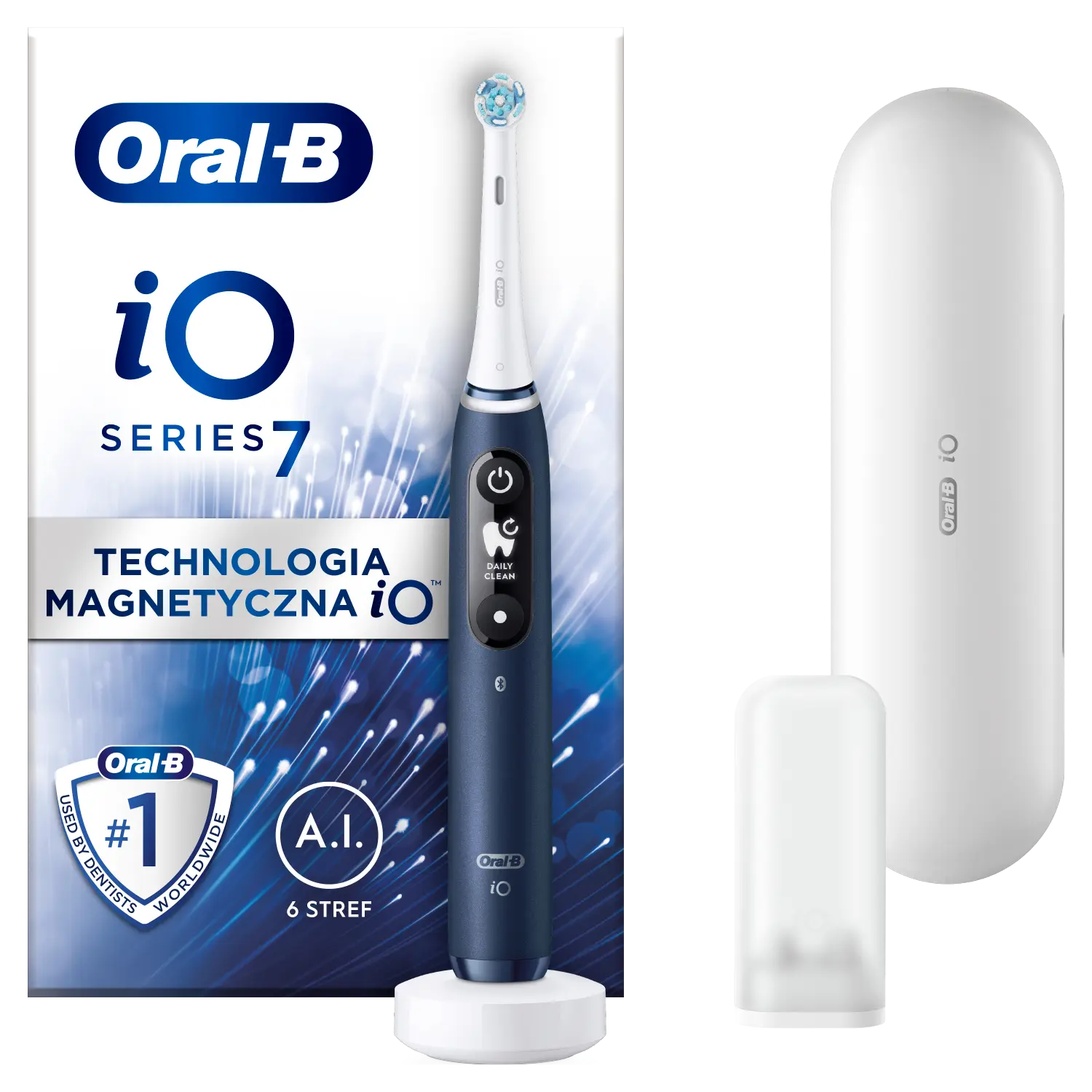 

Магнитная зубная щетка Oral-B IO 7 Blue для чистки зубов, 1 упаковка