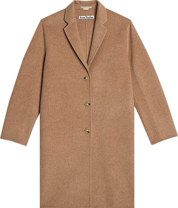 цена Пальто Acne Studios Single Breasted Coat Camel Melange, кремовый