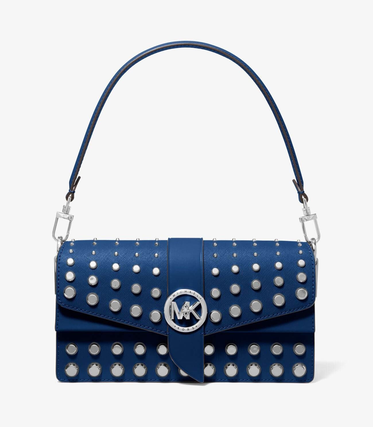 

Сумка Michael Michael Kors Greenwich Medium Studded Saffiano Leather Shoulder, синий