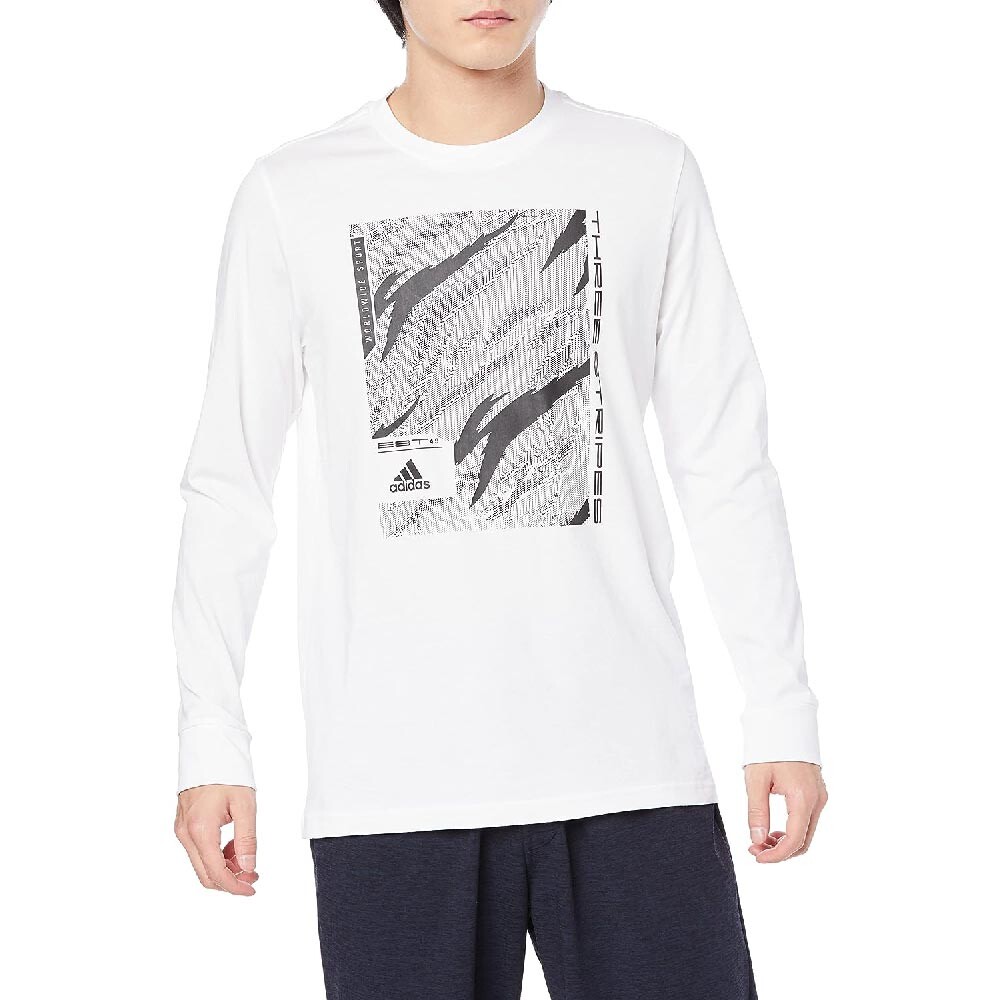 

Лонгслив Adidas Men's Long Sleeve T-Shirt, Camo, Linear Graphic, белый/черный
