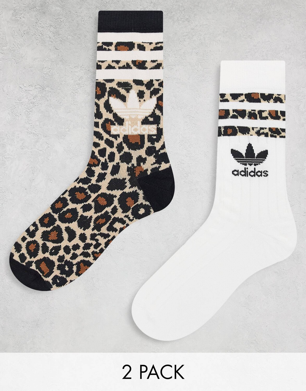 

2 пары носков с леопардовым принтом adidas Originals