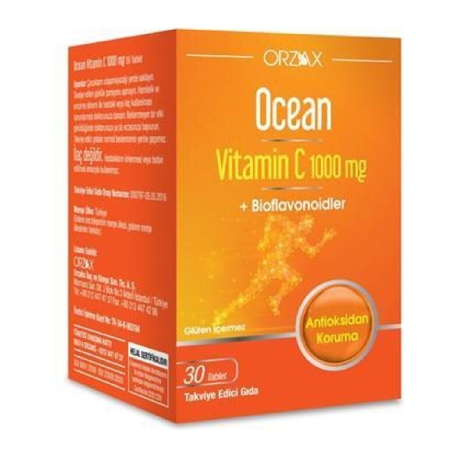 Витамин C Ocean 1000 мг, 30 таблеток витамин c ocean 1000 мг 3 упаковки по 30 таблеток