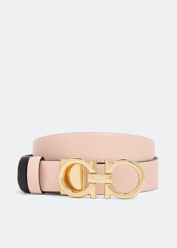 

Ремень FERRAGAMO Gancini belt, розовый