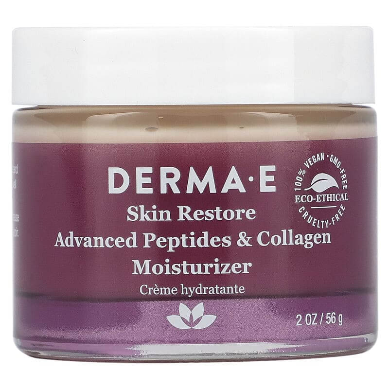 Увлажняющий крем Derma E Advanced Peptides & Flora-Collagen Moisturizer, 56 г - фото