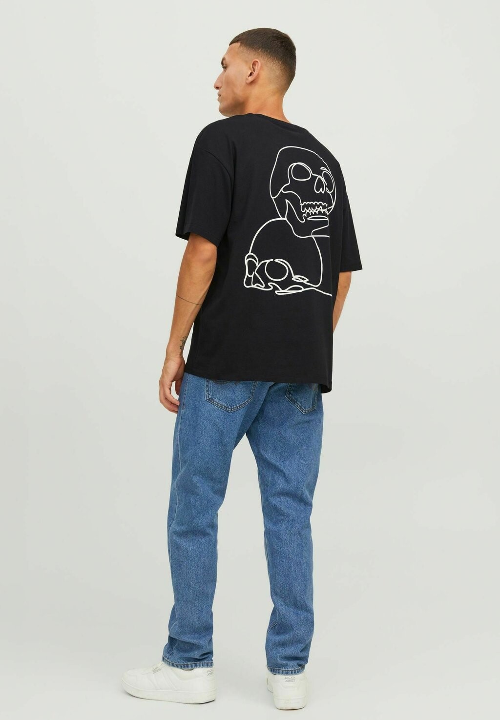 

Футболка с принтом Jack & Jones, черный меланж