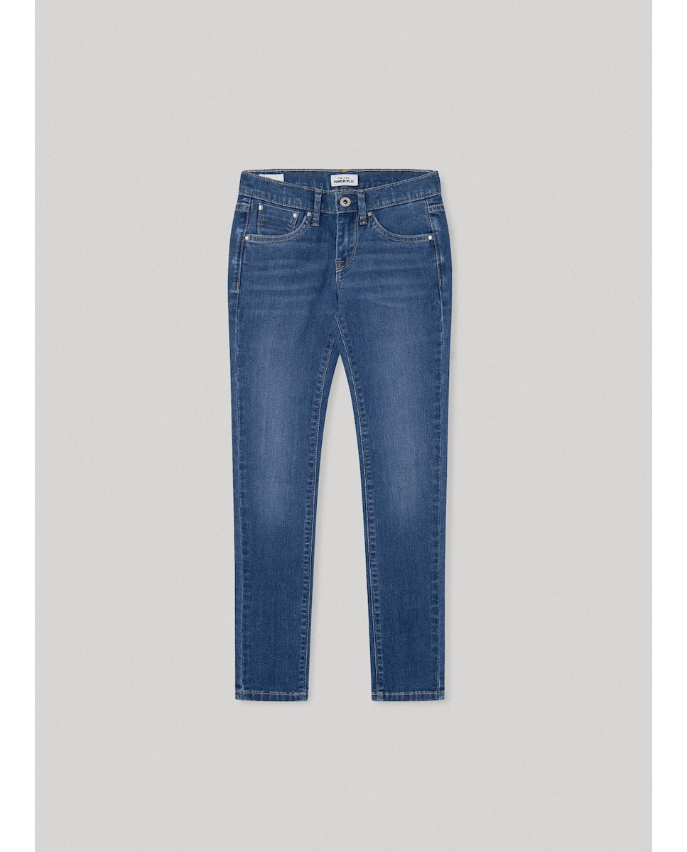 

Джинсы скинни для девочки с эффектом потертости Pepe Jeans, синий