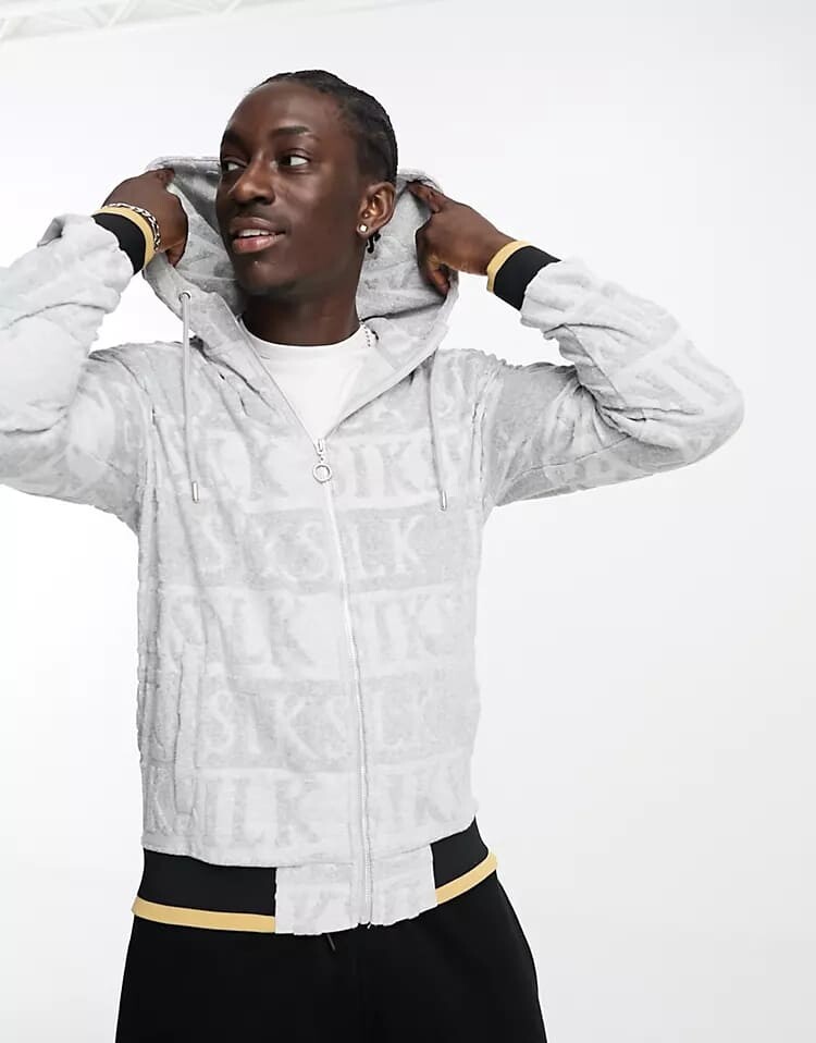 

Толстовка Siksilk Inverse Zip Through, серый