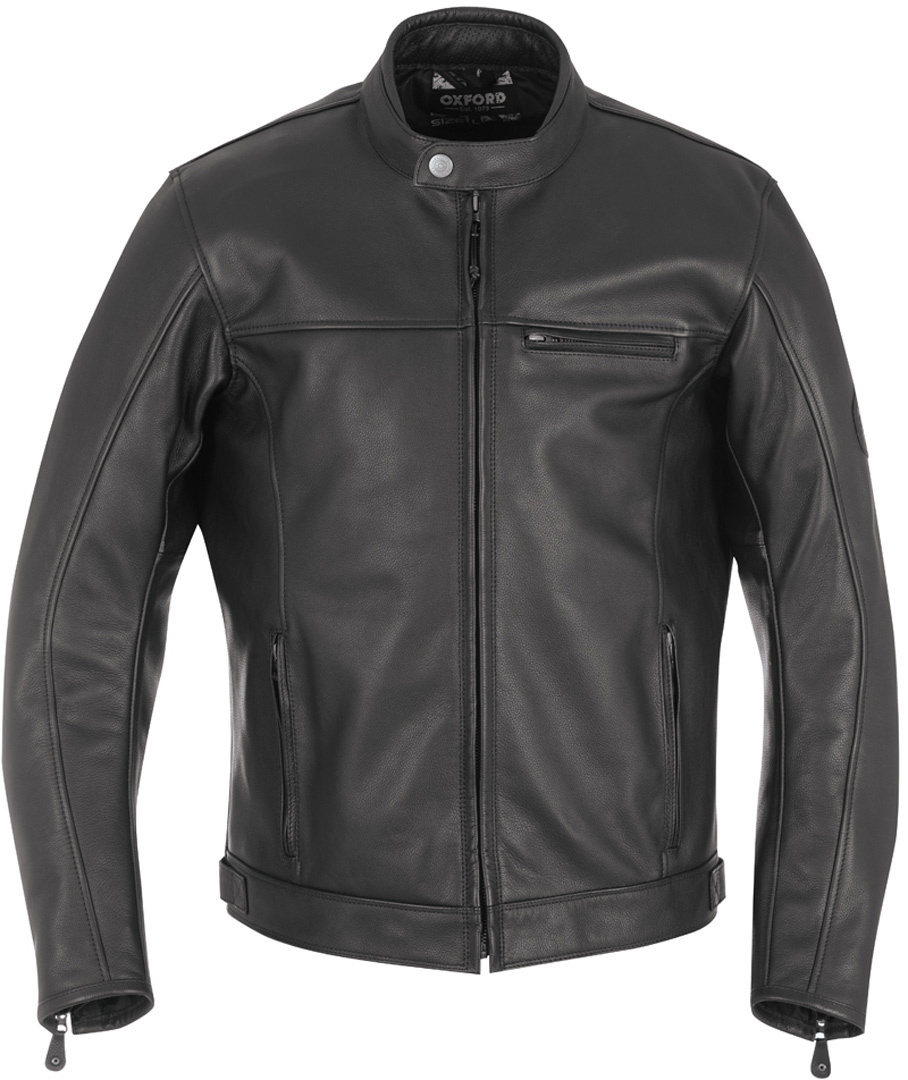 Куртка кожаная мотоциклетная Oxford Walton, черный