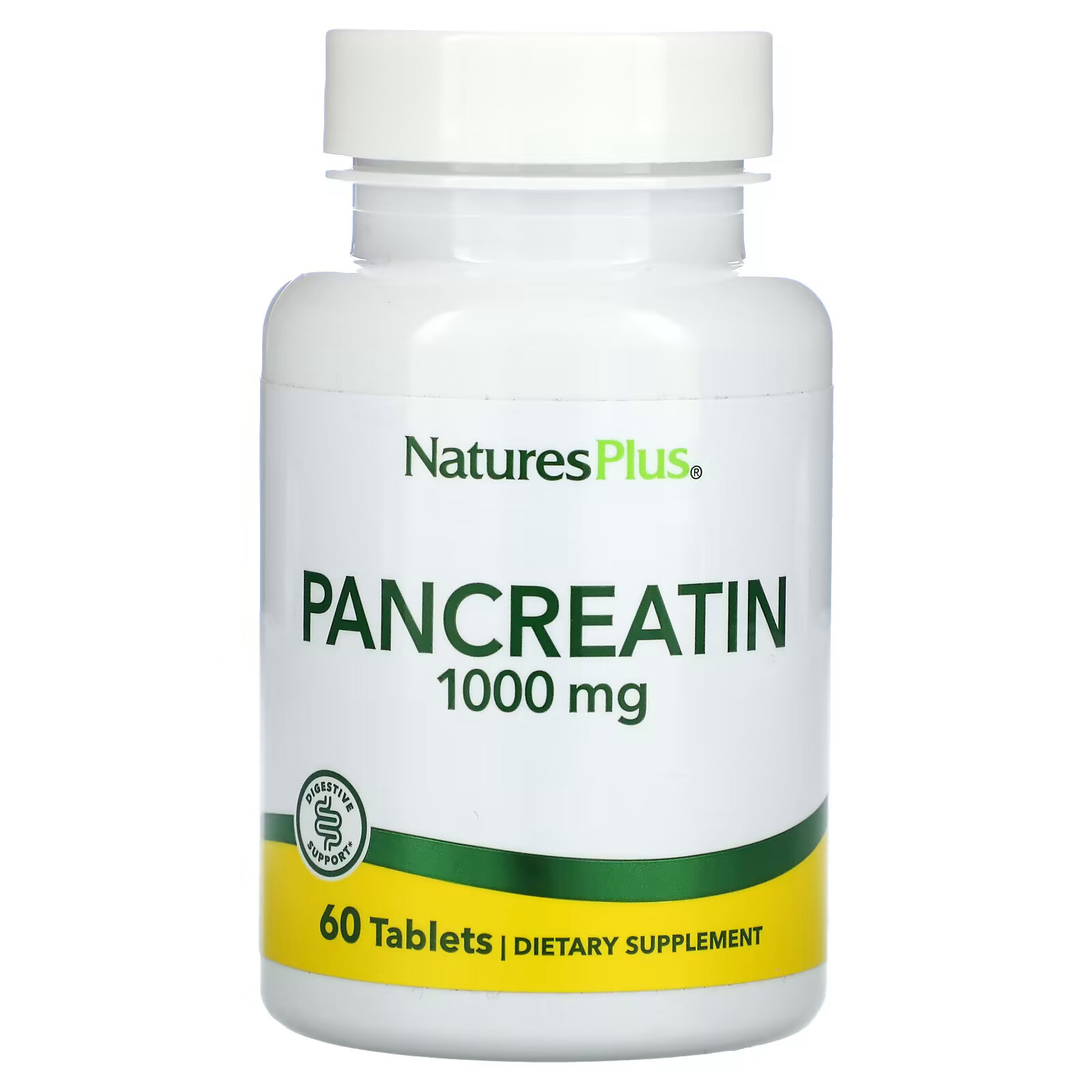 NaturesPlus, панкреатин, 1000 мг, 60 таблеток панкреатин naturesplus 1000 мг 60 таблеток для пищеварения кишечника обмена веществ