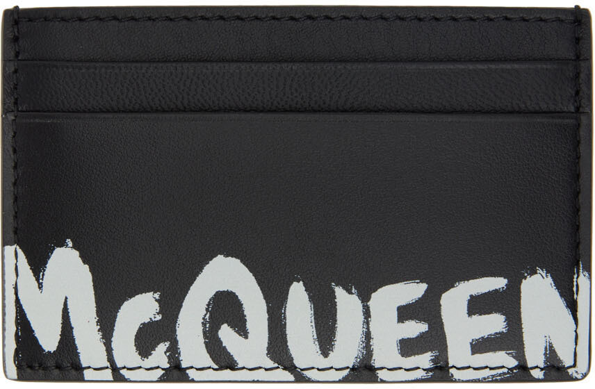 

Черный держатель для карт граффити Alexander McQueen