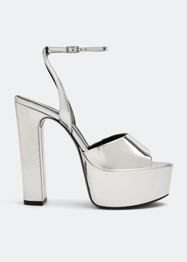 

Сандалии SAINT LAURENT Jodie platform sandals, серебряный