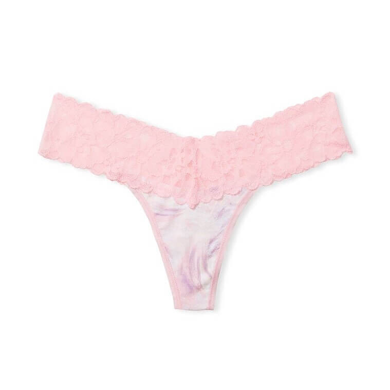 

Трусики-стринги Victoria's Secret Lace Waist Cotton, розовый