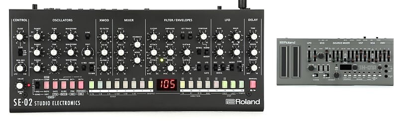 

Модуль аналогового синтезатора Roland SE-02 в комплекте с синтезатором серии Roland SH-01A Boutique с секвенсором SE-02=1 SH-01A=1