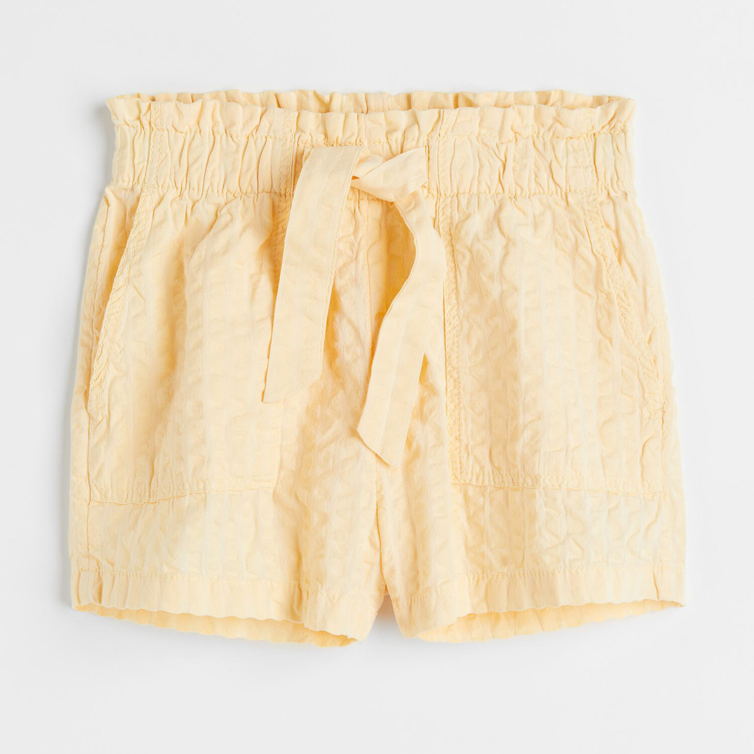 

Шорты с высокой талией H&M Solid-color, светло-желтый