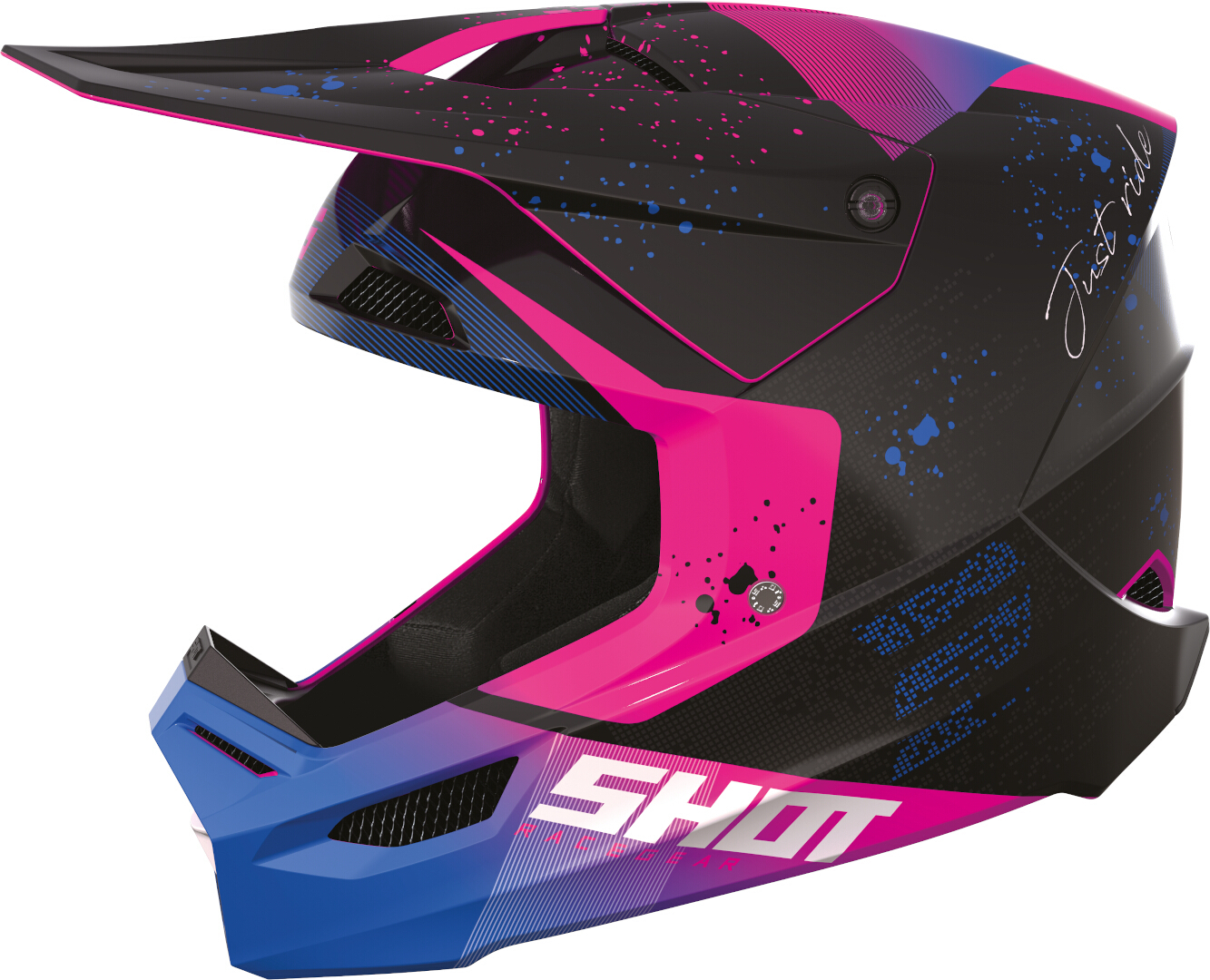 Шлем Shot Furious Matrix со съемной подкладкой, черный/розовый