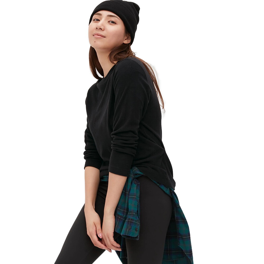 

Лонгслив Uniqlo Heattech Fleece Crew Neck, чёрный