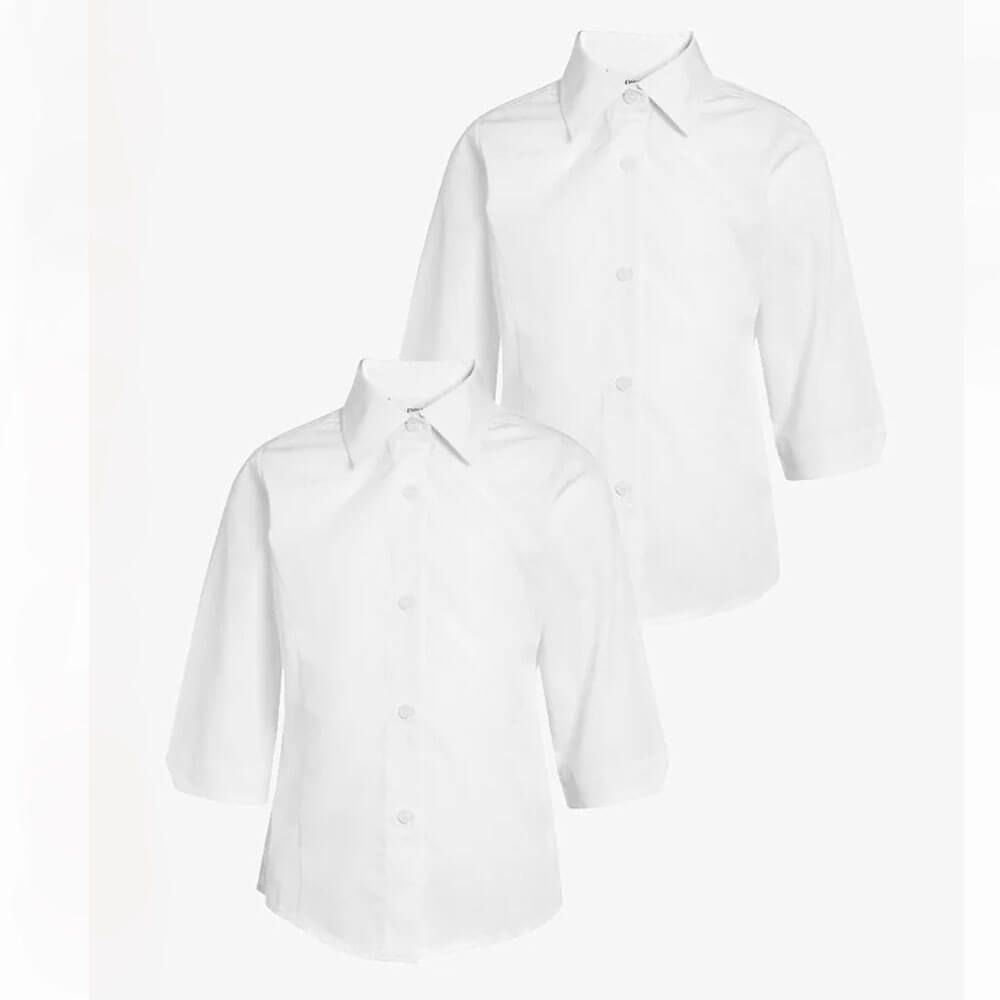 цена Комплект рубашек для девочки Next, 2 штуки, белый