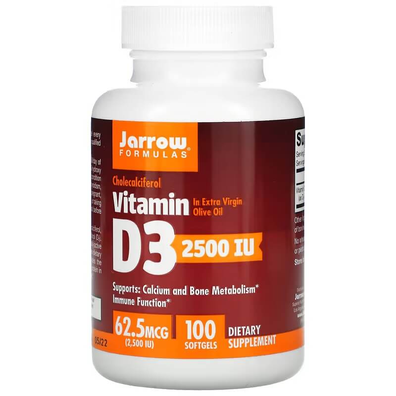 jarrow formulas vitamin d3 cholecalciferol 2 500 iu 100 softgels Витамин D3 Jarrow Formulas 62,5 мкг, 100 мягких таблеток