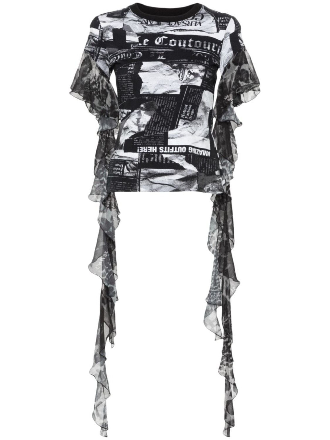 

Versace Jeans Couture футболка с оборками, черный