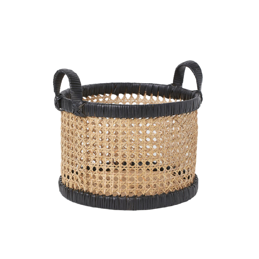 

Корзина H&M Home Rattan, 27х20 см, черный/бежевый