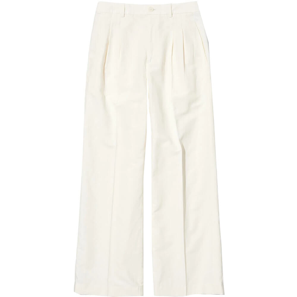 

Брюки Uniqlo Linen Blend Tuck Wide (long length 74cm), белый