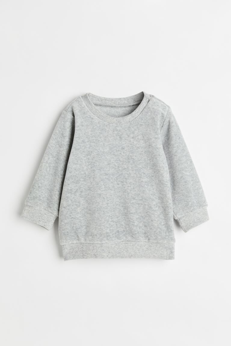 

Велюровая толстовка H&M, светло-серый меланж