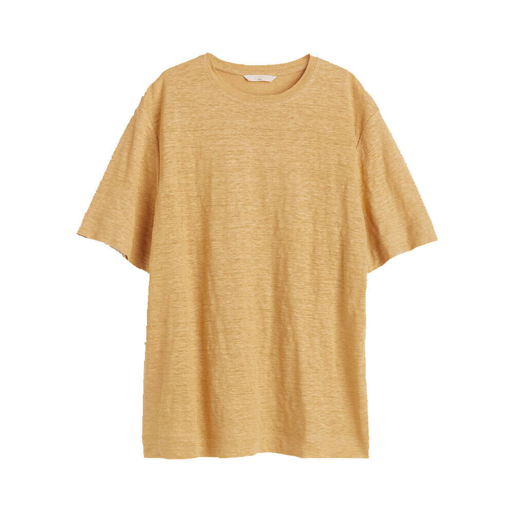 

Футболка H&M Linen Jersey, жёлтый